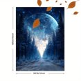 thumbnail image 3 of Magical Moon Forest Snowy Path Canvas Wall Art 15.75x11.81 Inches, 3 of 8
