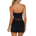 thumbnail image 3 of Fortune Women Tube Top Strapless Backless Tulle Patchwork Vest, 3 of 9