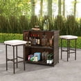 thumbnail image 4 of Gymax 3 Pieces Patio Bar Set PE Wicker Outdoor Bar Table & Stools Set w/ Removable Cushions, 4 of 10