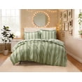 thumbnail image 5 of Mainstays DQ Ruffle Stripe Duvet Set, 3-Piece, Green, Adult, 5 of 5