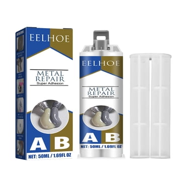 Rbaofujie Colle de Réparation Métallique 50 ml (A&B), Nouvelle Pâte de Réparation Métallique Industrielle Résistante à la Chaleur pour Soudure à Froid, Adhésif pour Fissures