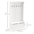 thumbnail image 2 of CoSoTower 3-In-1 Hall Tree w/ Coat Rack, Shoe Storage and Bench Seat, Entryway Bench w/ 4 Hooks for Hallway, Living Room, White, 2 of 7