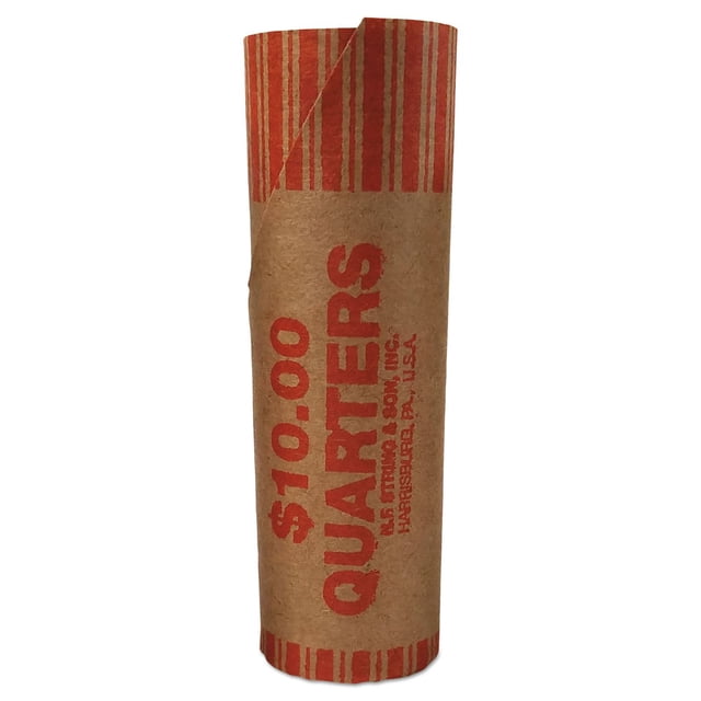 Preformed Tubular Coin Wrappers, Pennies, $.50, 1000 Wrappers/Carton Denomination: Quarter