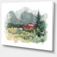 thumbnail image 2 of Aquarelle Maison Aad Montagnes - Impression d'Art sur Toile Paysage, 2 of 4
