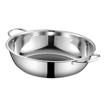 Stainless Steel Hot Pot Chinese Hot Pot for Barbecue Family Gathering Picnic 30cm No Divider