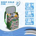 thumbnail image 4 of Small Floral Botanical Pattern Insulated Cooler Backpack, Leakproof Waterproof Lunch Backpack for Spring and Summer Outdoor Activities, 4 of 6