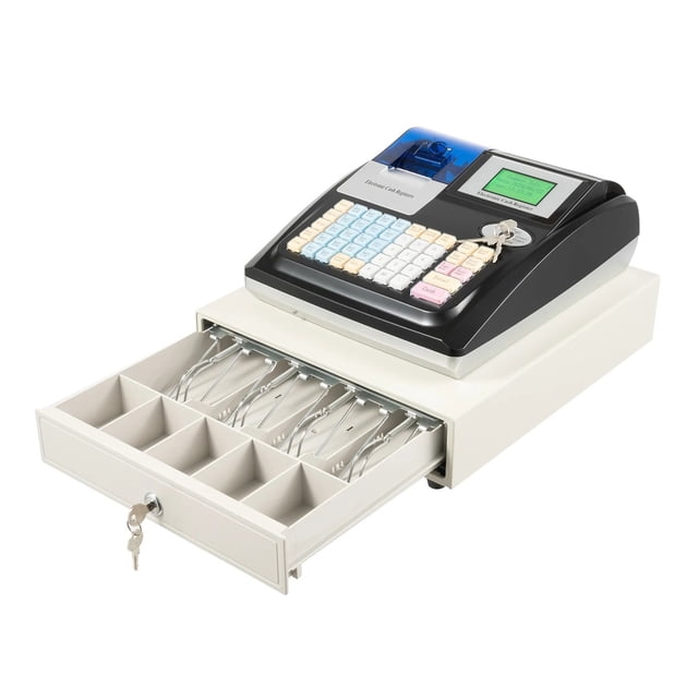 Cash Register for Small Businesses with Drawer, 3 Interfaces Offline ,Easy to Operate