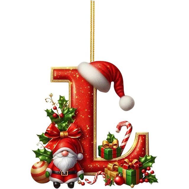 26 Letter Christmas Decorations, 3Inch Hat Letter Pendant For Christmas Hanging For Christm Alphabet Tree,Xmas Ornaments