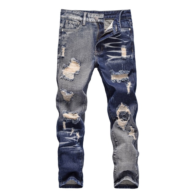 GDREDA Pants Boys Boy's Skinny Fit Ripped Distressed Fashion Kids Denim Jeans Pants