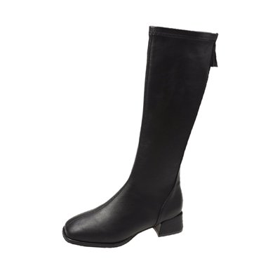 CEHVOM Bottes pour Femmes à Bout Pointu à Talon Moyen Hautes Style Cavalier Bottes en Similicuir