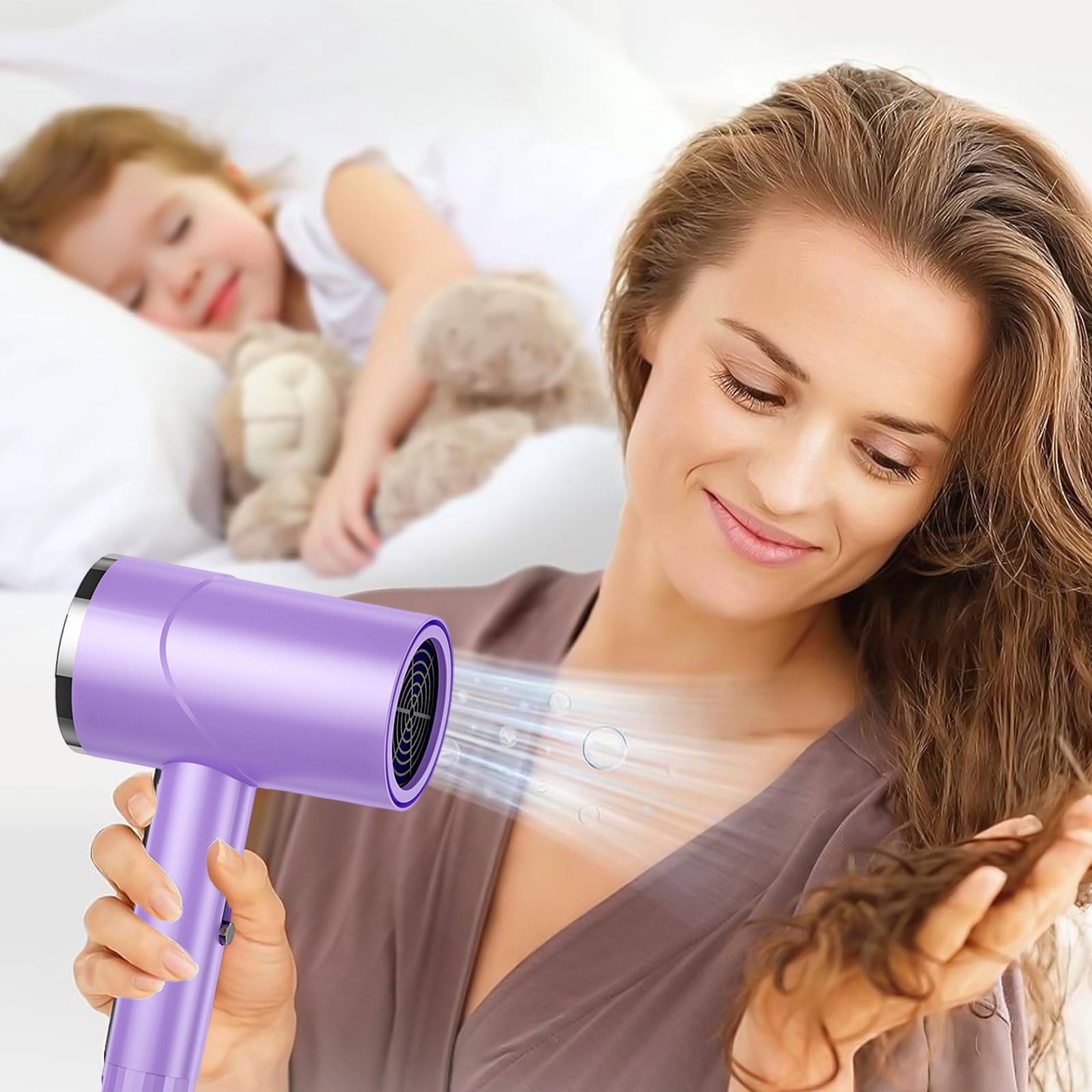 Aidoshy Hair Dryer,High Speed Hair Dryer,Electric Hair Dryer High Speed Hair Dryer Home Hair Dryer Hot Wind Comb Hair Salon Blowing With Collection Nozzle,Home Use Perfect Gift