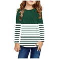 thumbnail image 1 of RXIRUCGD Chemises à Manches Longues pour Filles, Col Rond Mignon, Blouses Décontractées Élégantes, Vert, Taille : 5 Ans, 1 of 6