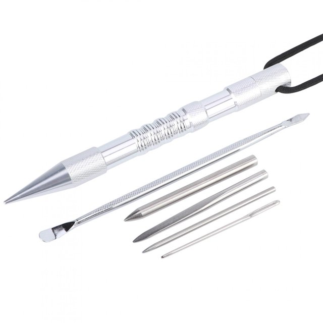 Bracelets Parachute Corde Aiguilles à Tricoter Kit de Pointe en Aluminium Bricolage Tissage ToolSilver 6pcs/set