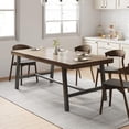 thumbnail image 3 of Industrial Dining Table for 6-8, 78.7" Long Wood Table with Metal Frame for Kitchen & Dining Room（Only Table）, 3 of 7