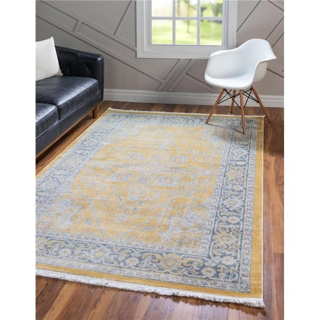Unique Loom 3139592 5 Pi 5 Po x 8 Pi Prado Baracoa Tapis Rectangulaire&44; Jaune