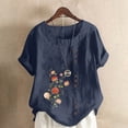 thumbnail image 5 of Birdeem T-Shirt Ample Décontracté d'Été pour Femme à Col Rond, Manches Courtes, à Imprimé Floral, 5 of 5