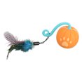 thumbnail image 4 of Cat Rolling Ball Toy, Automatic Rolling Ball Built In LED Light Eliminate Boredom With Feather Accessories For Cats For Indoor Pumpkin, 4 of 8