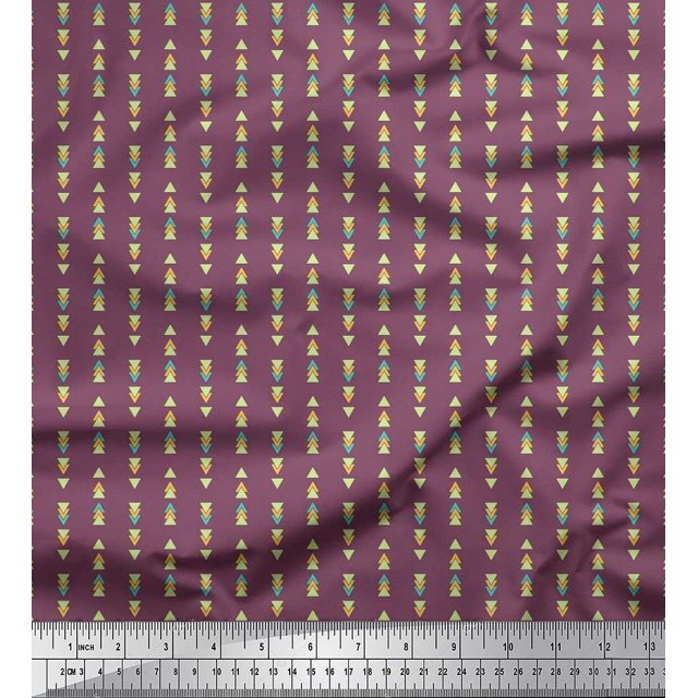 Soimoi Cotton Duck Fabric Triangle Shirting Print Fabric by Yard 56 Inch Wide