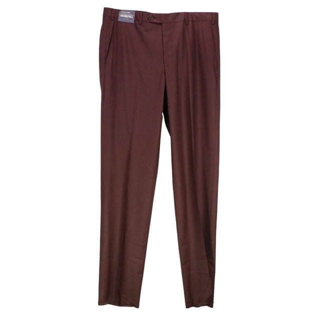 Trussini Men's 040 Brick Super 120's Wool Pants Dress - 36