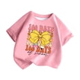 thumbnail image 4 of LUOGENLI T-Shirt pour Filles Enfants Mode Décontractée Imprimé Col Rond Ample Manche Courte T-Shirt Haut Chemises pour Filles Longueur Midi 10-11 Ans, 4 of 5