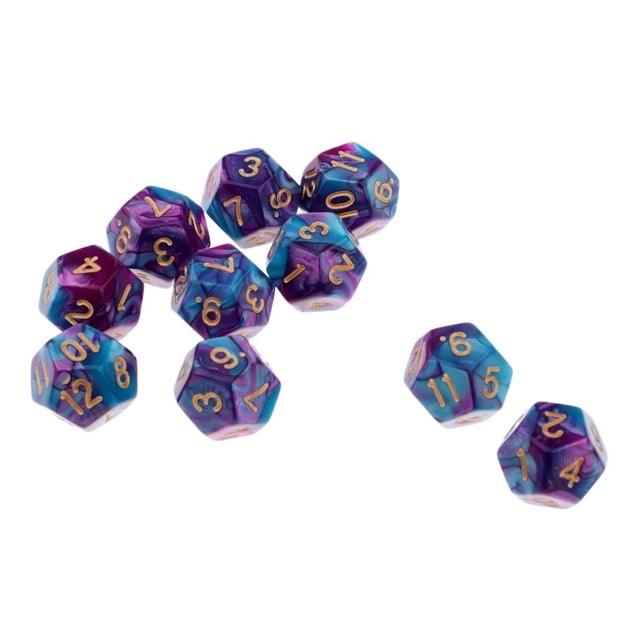 lionlar Multi-sided Dice Polyhedron Dice D12 for TRPG Table Game Blue