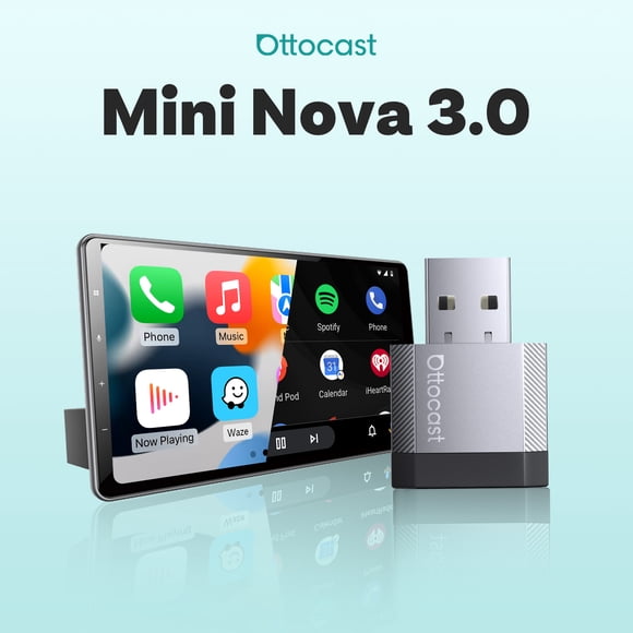 OTTOCAST Mini Nova Wireless CarPlay Adapter, Wired to Wireless CarPlay & Android Auto Dongle 2.
