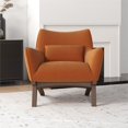 thumbnail image 3 of Gatsby Mid Century Modern Furniture Style Orange Velvet Accent Armchair, 3 of 7
