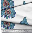 thumbnail image 2 of Soimoi Crepe Silk Fabric Leaves & Floral Block Decor Fabric Printed Yard 42 Inch Wide, 2 of 3