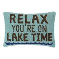 thumbnail image 1 of Peking Handicraft Détendre Lac Oreiller Crochet, 12 par 18 Pouces, Bleu, 1 of 1