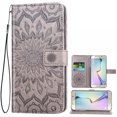 thumbnail image 1 of Étui de Téléphone pour Samsung Galaxy S6 Edge, Étui Portefeuille Folio à Rabat, Porte-Cartes en Cuir PU avec Fentes, Protection Intégrale Robuste, Support, Étui de Protection pour Téléphone pour Galaxy S6 Edge Homme, Noir, 1 of 5