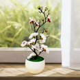 thumbnail image 2 of facefd artificial Plant Potted Arrangement Artificial Potted Flowers for Home Decorations White, 2 of 5