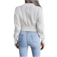 thumbnail image 4 of EGNMCR Chandails pour Femmes Mode Décontractée Manches Longues Ajouré Chandail Tricoté de Base, Cadeaux pour Femmes, 4 of 6
