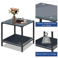 thumbnail image 4 of Costway 3PCS Patio Rattan Furniture Set Rocking Chairs Cushioned Sofa Navy, 4 of 9