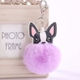 thumbnail image 2 of EGNMCR Keychains 8CM Cute Dog Keychain Pendant Women Key Ring Pompoms Key Chains Pompoms Key, 2 of 2