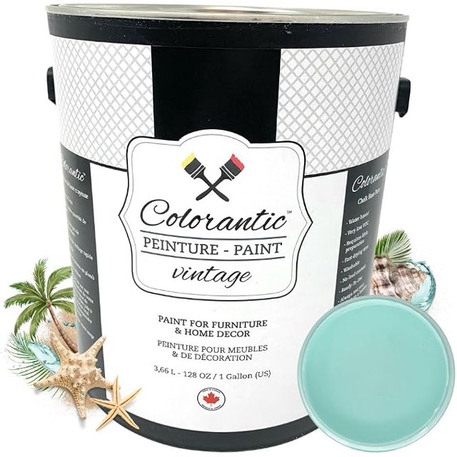 COLORANTIC | Caribbean Sea Chalk Paint for Furniture | A cheerful turquoise blue | 58 oz