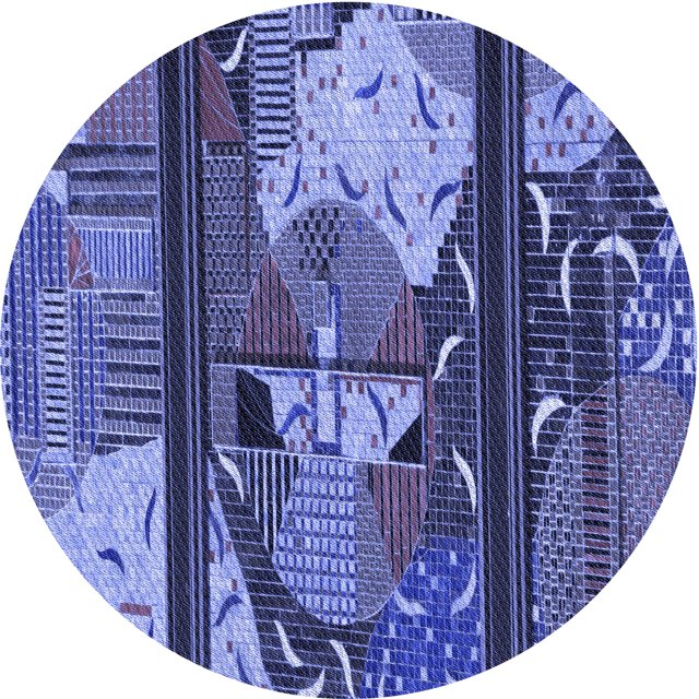 Ahgly Company Tapis d'Intérieur Ronds Transitionnels Bleu Ciel Lavables à la Machine, 5 Pieds Rond