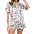 thumbnail image 1 of GDREDA Ensemble de Sommeil pour Femmes Dames Mode Décontractée Lapin de Pâques Impression Numérique 3D Pyjama Court Combinaison de Pyjama Femmes Ensembles de Pyjama pyjamas Rose,TTG, 1 of 4