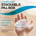 thumbnail image 3 of MEDca Weekly Pill Organizer, 2-Pack, Stackable Plastic Dispensers, Grey, 3 of 9