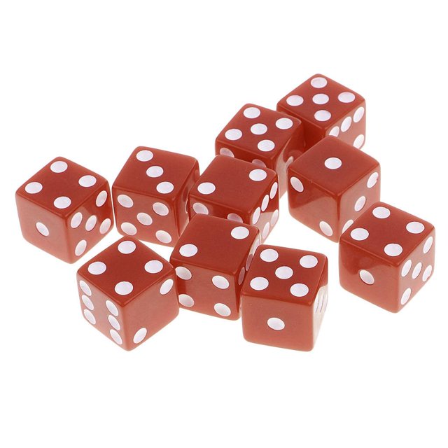Esquirla 10pcs Six Sided D6 Dice Set for RPG Home Bar Pub Party MultiColor Coffee
