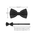 thumbnail image 2 of INSPIRE CHIC Men's Grids Patterned Solid Color Adjustable Pre-tied Bow Tie Black, 2 of 4