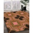 thumbnail image 3 of Ahgly Company Tapis d'Intérieur Ronds Transitionnels Orange Lavables à la Machine, 8 Pieds Rond, 3 of 7