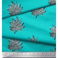 thumbnail image 3 of Soimoi Rayon Fabric Leaves Block Decor Fabric Printed Yard 42 Inch Wide, 3 of 5