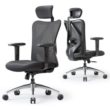 SIHOO M18 Office Chair, Mesh Computer Ergonomic Chair with Adjustable Lumbar Support, High Back Chair for Big and Tall, Black