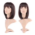 thumbnail image 1 of Perruque Longue Synthétique Bouclée avec Frange Cheveux Courts Perruques Résistantes à la Chaleur Perruque Complète Tête Complète pour Femmes Blond Mèches, 1 of 4