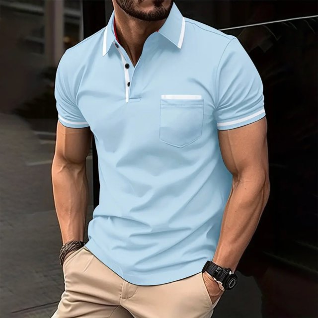 Male Spring Business Lapel T Shirt Bottoming Shirt Short Sleeve Shirt Patchwork Top Mens Turtle Neck Long Sleeve Tops Mens Large T Shirts Lightweight T Shirts Rayon Long Sleeve Shirt Men Neck Top for