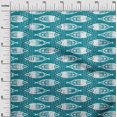 thumbnail image 3 of oneOone Polyester Spandex Dark Teal Green Fabric Asian Block Fish Sewing Craft Projects Fabric Prints By Yard 56 Inch Wide, 3 of 4