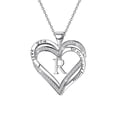 thumbnail image 3 of Ladies Double Heart Diamond Necklace With 26 English Letters Couple Necklace, 3 of 8