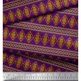 thumbnail image 3 of Soimoi Purple Cotton Voile Fabric Aztec Geometric Printed Fabric 1 Yard 56 Inch Wide, 3 of 3