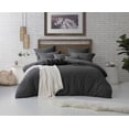 thumbnail image 3 of Swift Home Ultra-Soft Prewashed Wrinkle Texture Duvet Cover Set, Solid, Charcoal Grey, Twin, 3 of 3