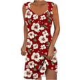 thumbnail image 2 of Ovzne Robes Grande Taille pour Femmes aux Formes Robe Femme Mode d'Été pour Femmes Couleur Unie Poche Sans Manches Robe à Col en V Robe Maxi Grande Taille Imprimée Liquidation, 2 of 5